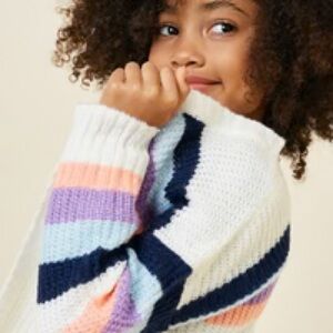 Colorblock Striped Oversized Cardigan Sweater by Hayden Los Angeles - Size M/L